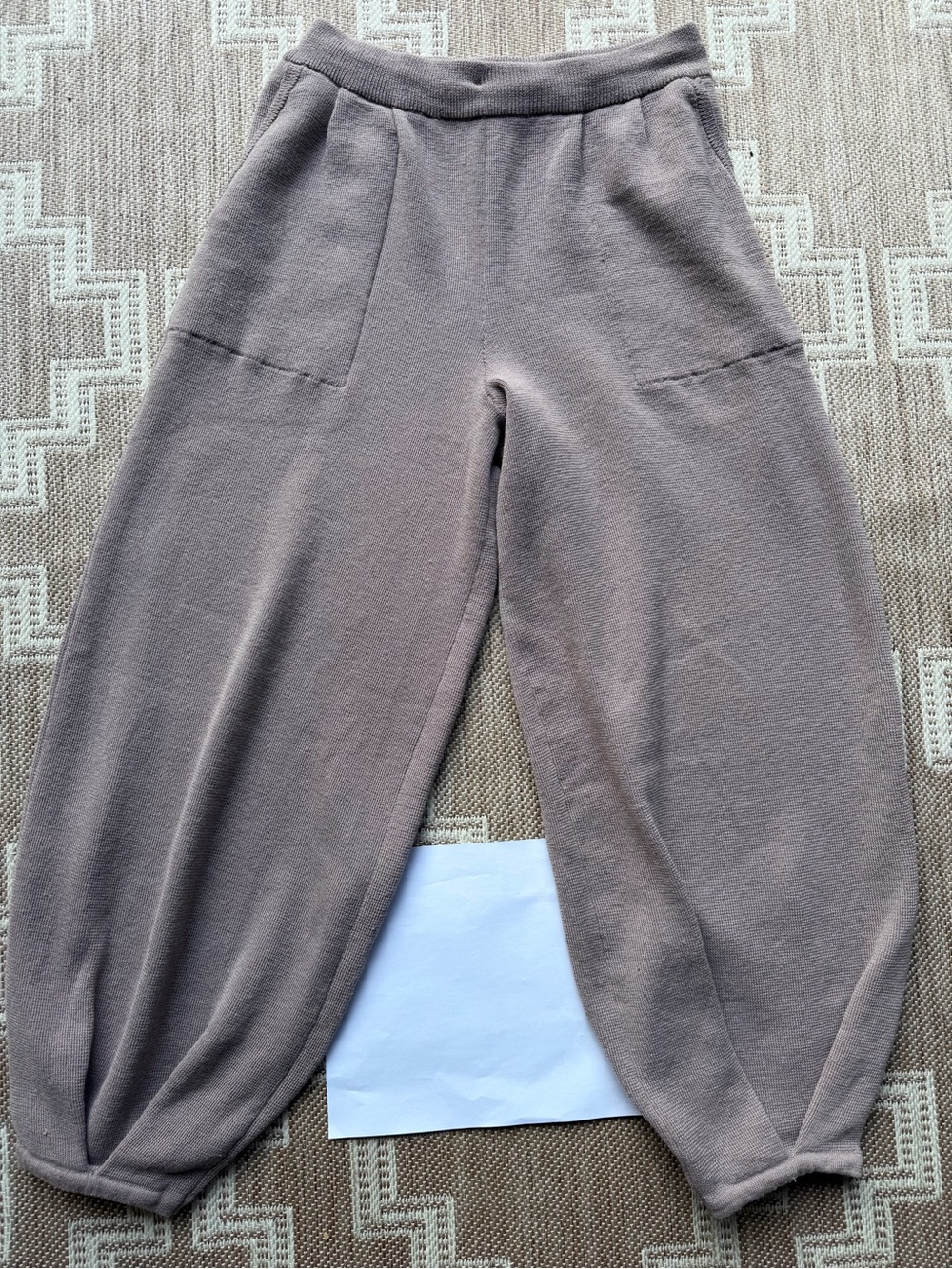 Free People FP Beach Freya Knit Balloon Pants Linen Blend Slouchy Lounge Mauve M - Picture 2 of 12